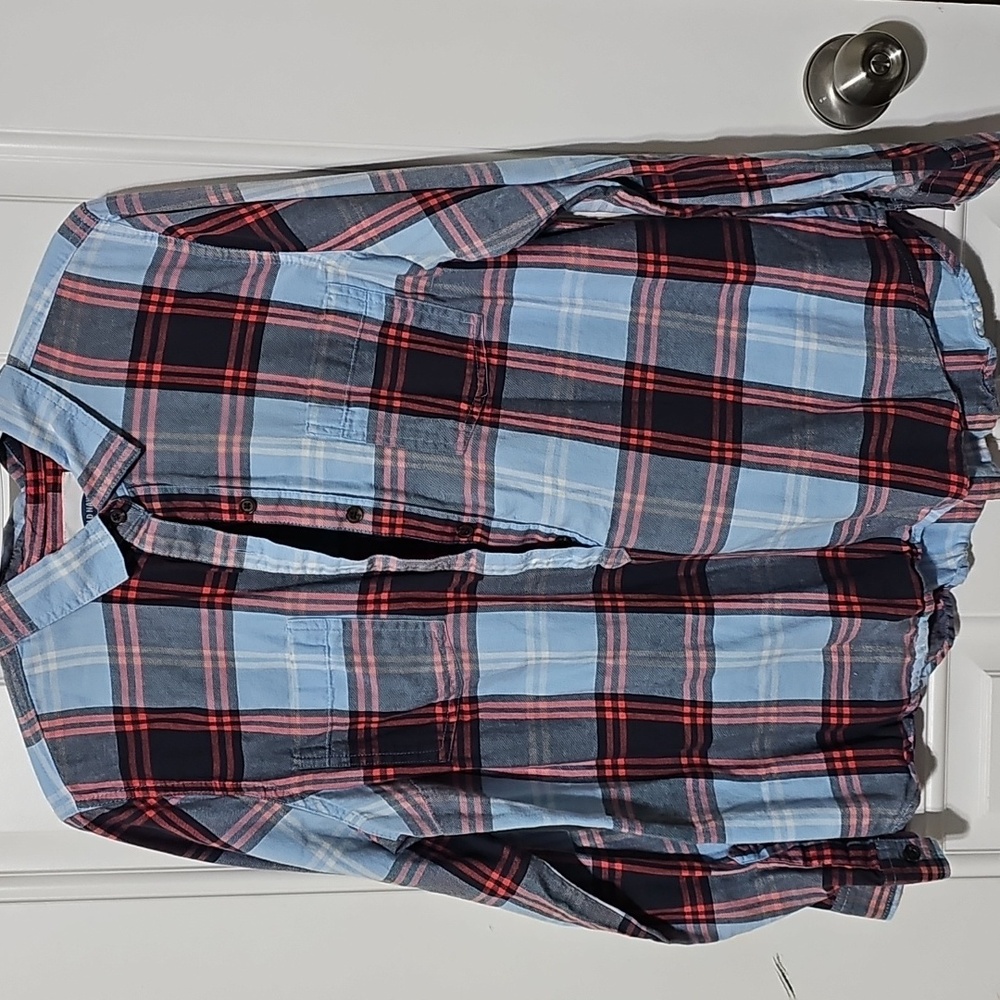 Old Navy Casual Plaid Shirt in Blue and Red